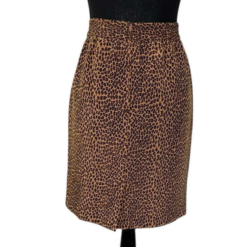 Allison Taylor Print Mini Leopard Print Silk Skirt(Size Large)